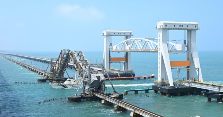 the country's first vertical lift sea bridge will be inaugurated on ram navami