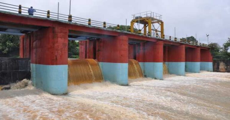 two gates of rakskop reservoir opened