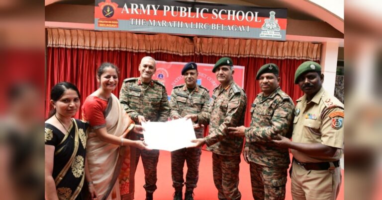 maratha center army public schoolmadhye ncc unitche udhghatan