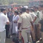 atiwad villagers protest for smooth bus service