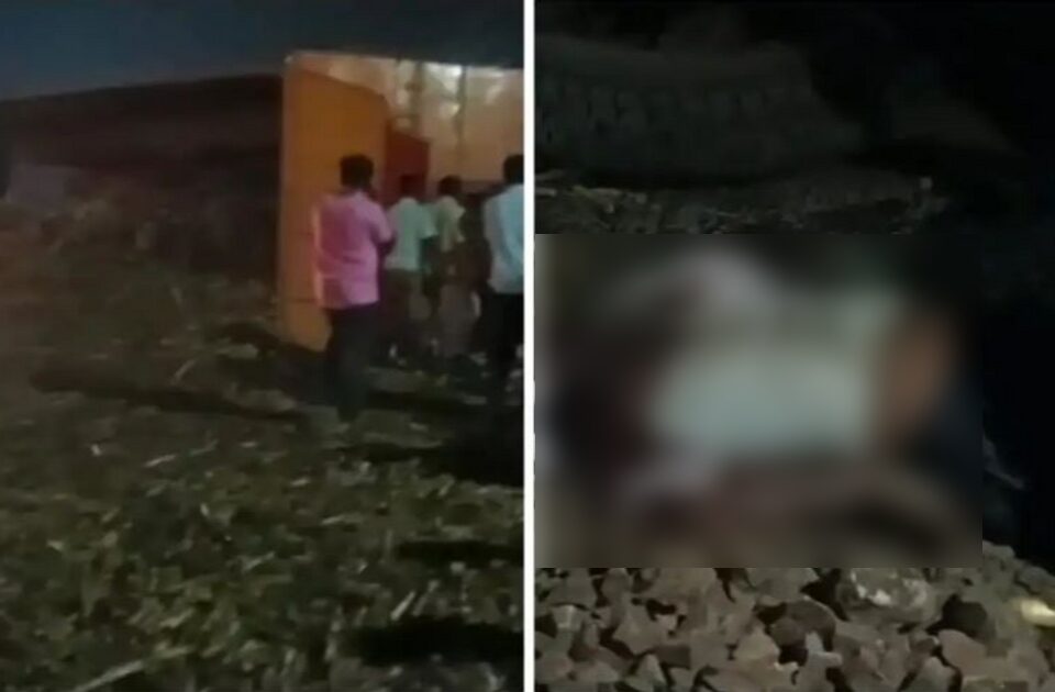 biker dies after sugarcane laden trolley overturns