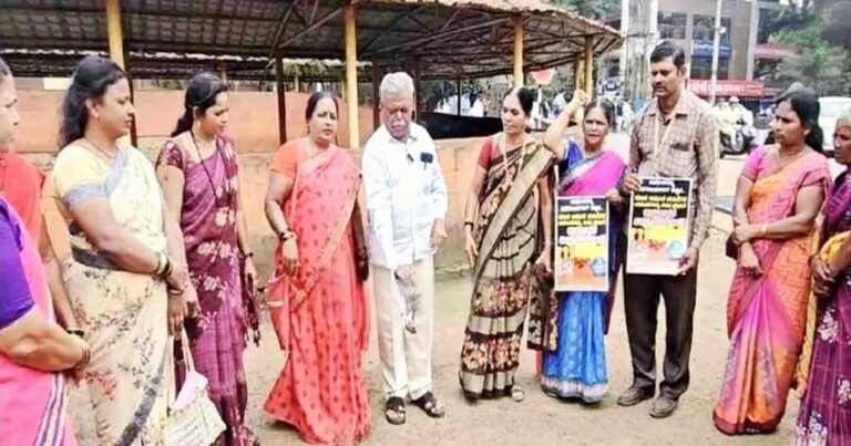 citu protests in belgaum against the center's new shram shakti scheme