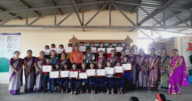 model marathi school yellur achieves impressive success in pratibha karanji competition