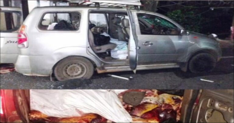 molem police seized xylo car loaded with illegal cow beef
