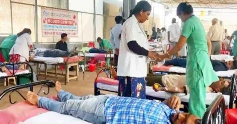 angol yethe shreeram sena hindusthanche bhavya raktadan shibir