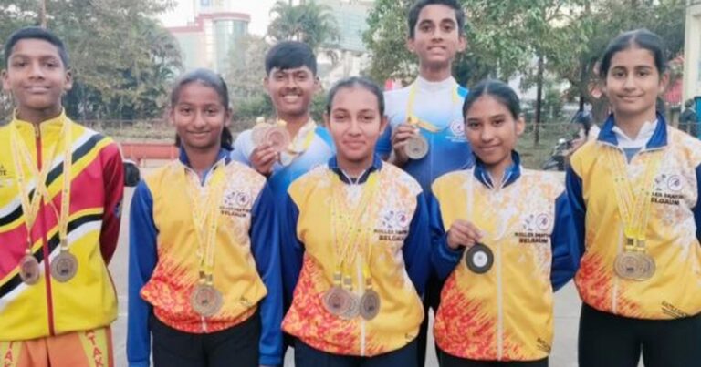 belgaum players delivered a strong performance in the state-level skating competition