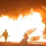 chitradurga mahamargawar apghatat khasjagi busla bhishan aag