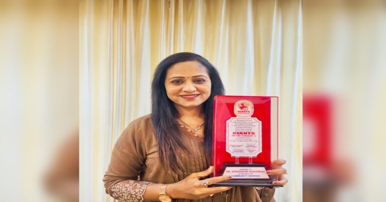 dr. sfurti mastiholi felicitated with giants federation award 2025