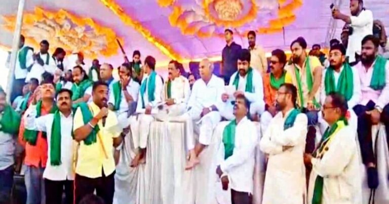 farmers protest in front of suvarnasaudh for verious demands