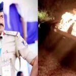 lokayukta police inspector dies after being trapped in burning car