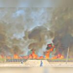 massive fire breaks out in sugarcane field in jalga
