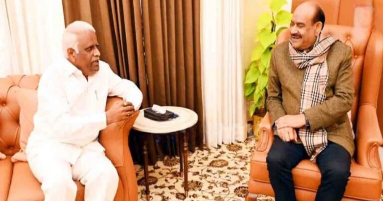 regarding the breach of privilege complaint against the deputy commissioner,iranna kadadi met with the lok sabha speaker