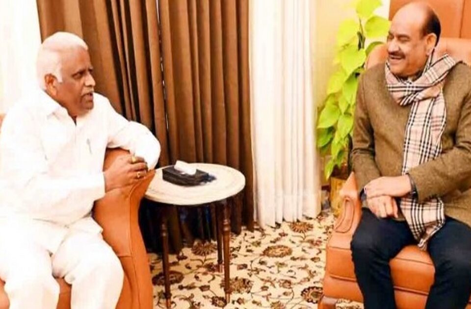 regarding the breach of privilege complaint against the deputy commissioner,iranna kadadi met with the lok sabha speaker