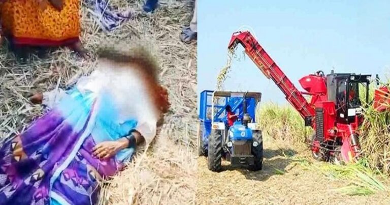 two female laborers died on the spot after getting trapped in a sugarcane harvesting machine