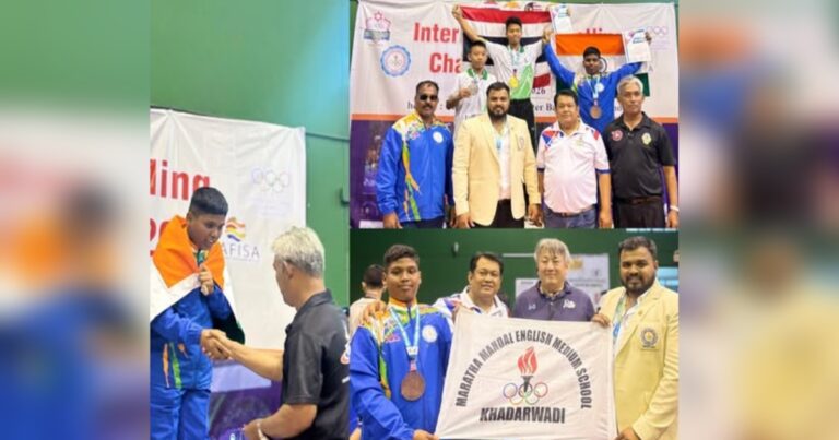 malaysiyatil antarrashtriya kusti spardhet maratha mandalachya vidyarthyala kansya padak