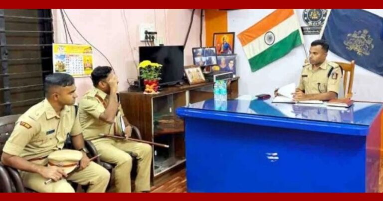 nutan police adhikshak k ramrajan yanchi nandgad police sthanakala bhet