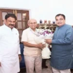 belgaav jilhyatil mahamarg vikasasathi prabhakar kore yanche mantri nitin gadkarina aavahan