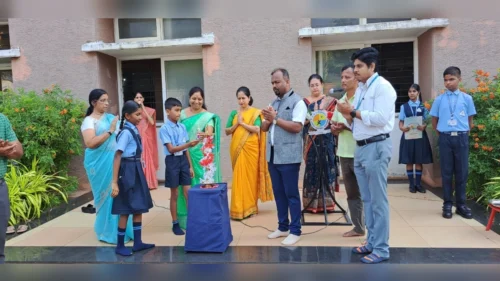 cbse jyoti central schoolmadhe shala prarambhotsav utsahat sampanna