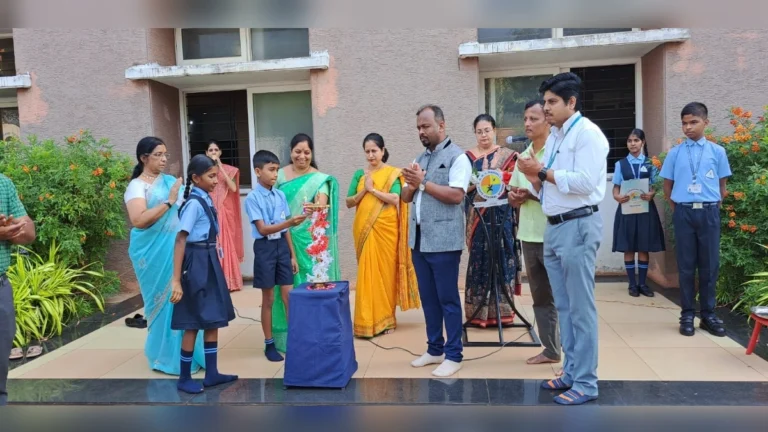 cbse jyoti central schoolmadhe shala prarambhotsav utsahat sampanna