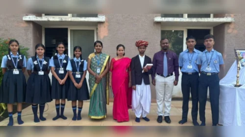 jyoti central school madhe mahatma jyotirao phule jayanti utsahat sajri