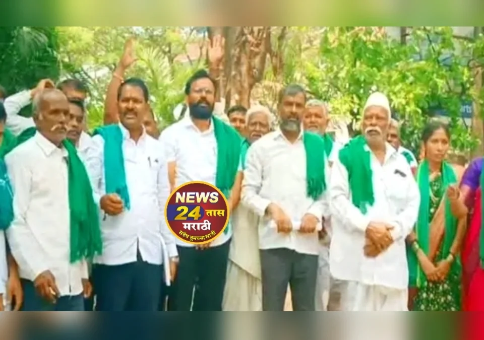 thakit us bilansathi shetkaryancha jilhaadhikari karyalayavar morcha
