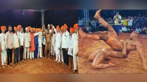 muchandi antarashtriya kusti akhadyat maharashtra kesari pruthviraj patil ajinkya