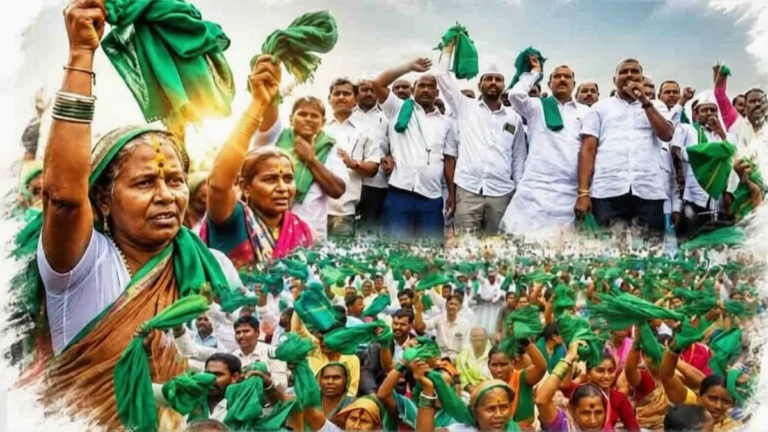 chikkodit shetkaryanche bhavya andolan