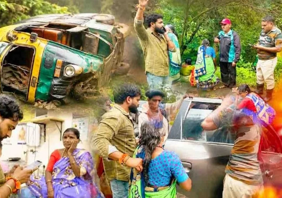 khanapur-jamboti rastyavar rickshaw ultali ; saat jan jakhmi
