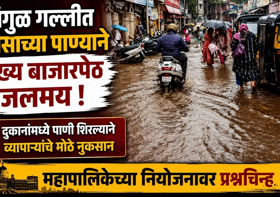 pangul gallit pavasachya panyane mukhya bazarpeth jalmay