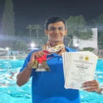 rajya kanishtha jaltaran spardhet nk education foundationchya anish koreche ghavghavit yash
