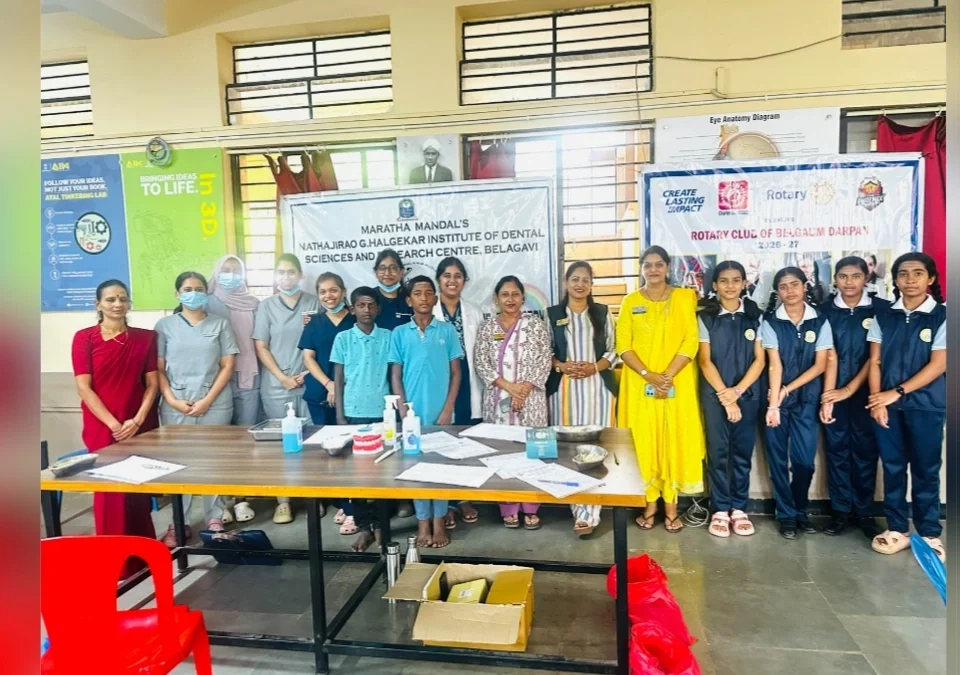 rotary club of belgaum darpan tarfe vidyarthyansathi mofat arogya tapasani shibir