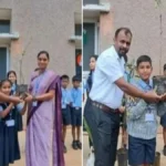 jyoti central schoolchya vidyarthyankadun shetkaryanna phaljhadanchi rope bhet