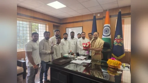 shriram sena hindusthan kadun nutan police aayukt prakash nikam yanche swagat