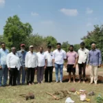 chalvenhatti smashanbhumit nivara shed ubharanisathi bhumipujan