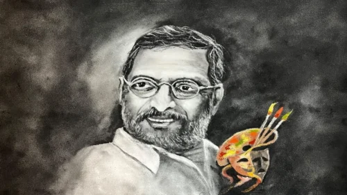 rangoli kalakar ajit aurwadkar yanchi nana patekar yanna rangolitun shraddhanjali