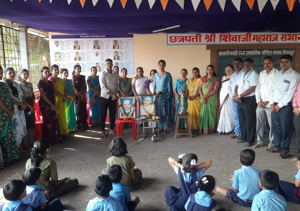 yellur kps marathi model shalet mahatma gandhi-lalbahadur shastri jayanti utsahat